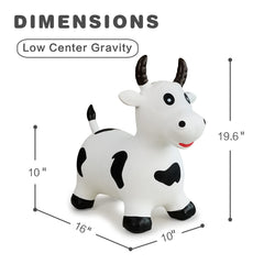 HotMax bouncy cow hopper deflated, ready for storage or travel