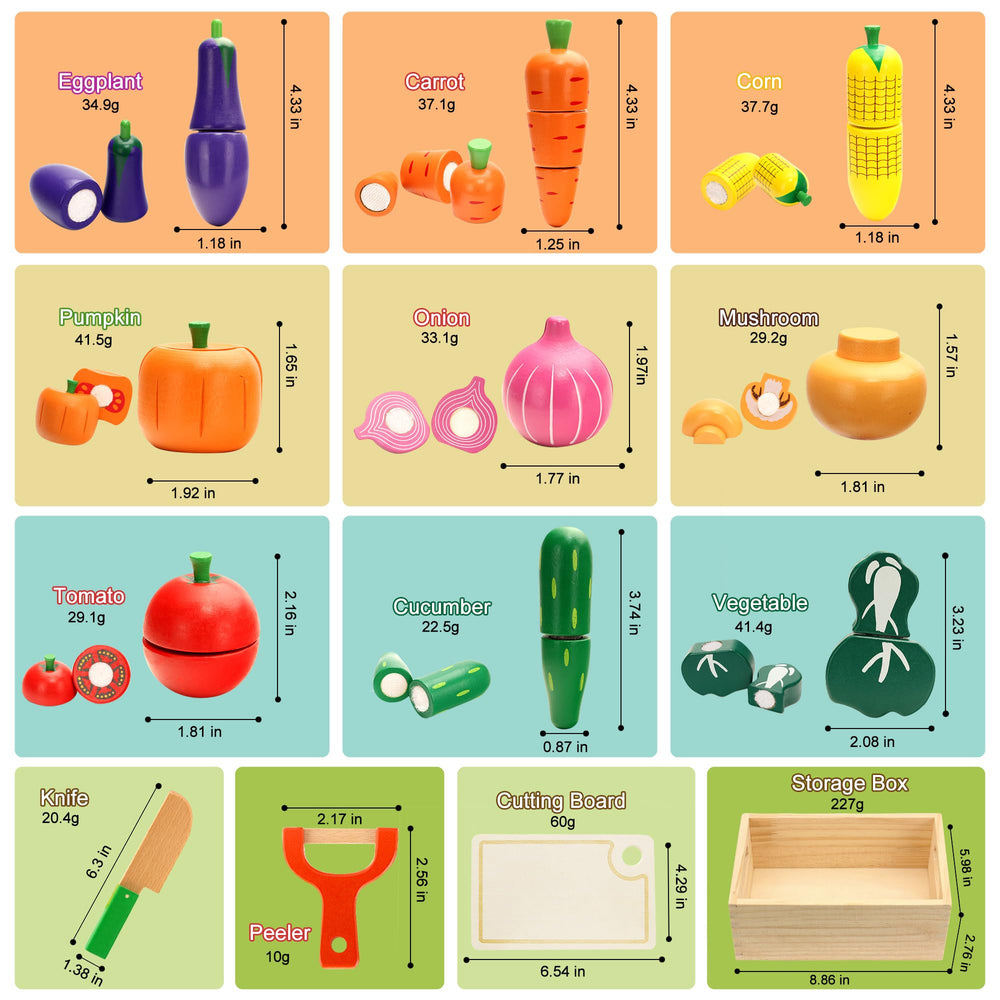 HOTMOODSY wooden pretend knives and cutting board for realistic play.