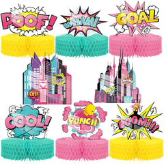 Hotop hero girl pink honeycomb decor for party centerpiece