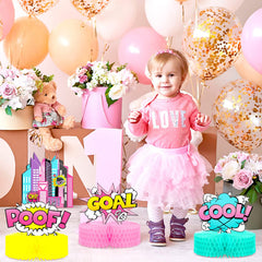 Hotop hero girl standing card pink sign for hero party