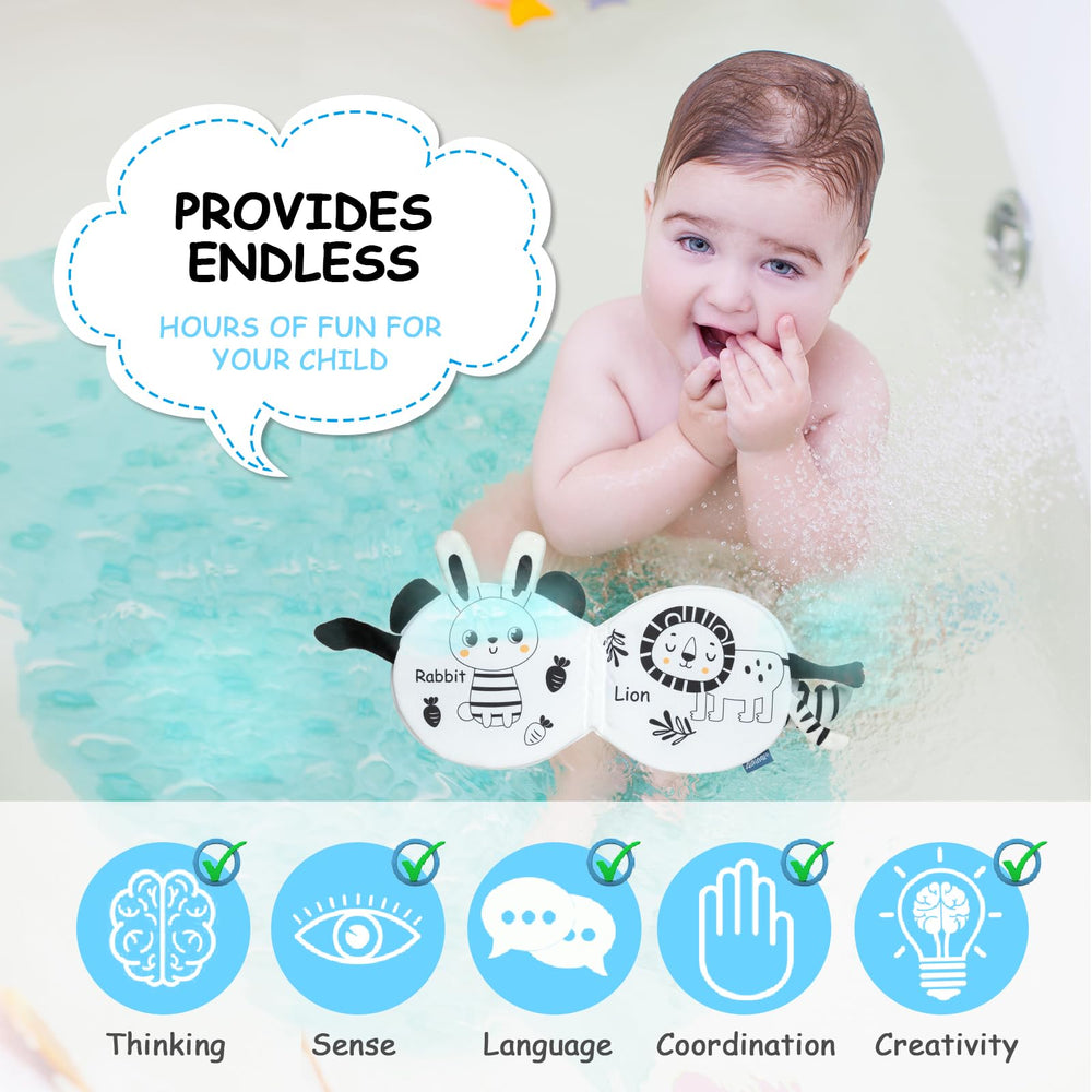 HOTUT soft fabric pages promote grasping and early storytelling.