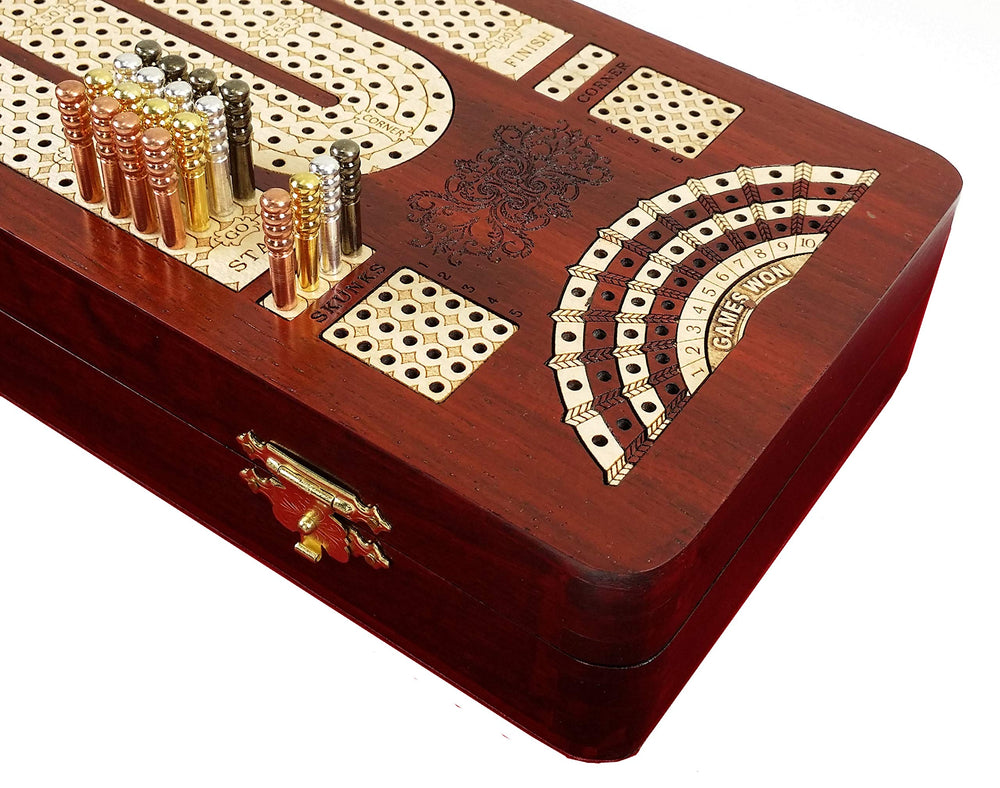 House of Cribbage 14-inch four-track board for smooth scoring