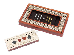 House of Cribbage board size 4x2.5 inch for compact play.