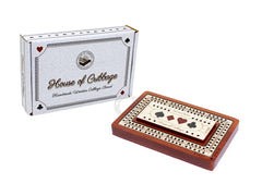 House of Cribbage brass pegs set in gold and silver.