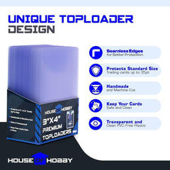 House of Hobby baseball card top loader protects sports cards.