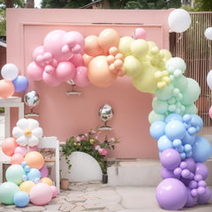 House of Party baby shower rainbow balloons brighten the room