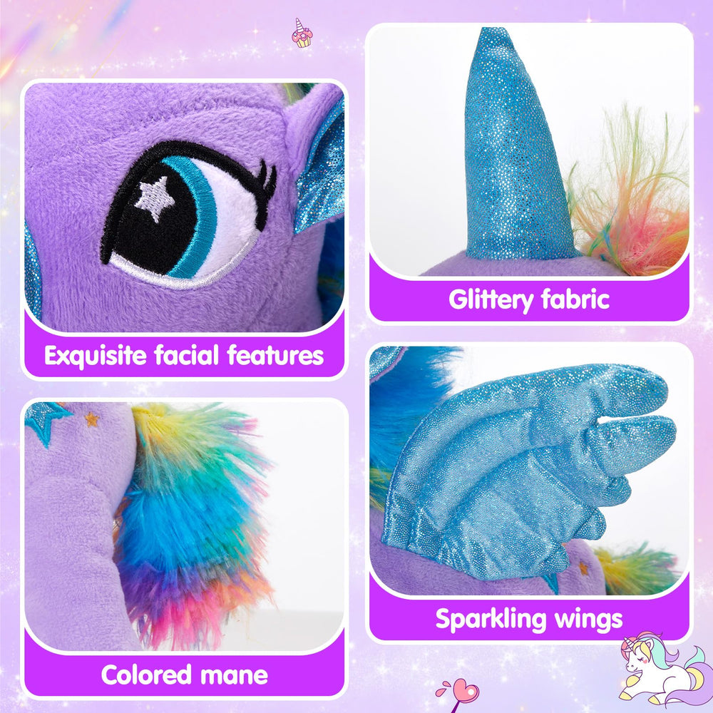 Houwsbaby embroidered star eyes unicorn plush encourages imaginative storytelling.
