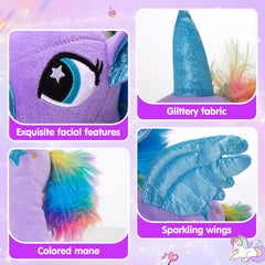 Houwsbaby embroidered star eyes unicorn plush encourages imaginative storytelling.