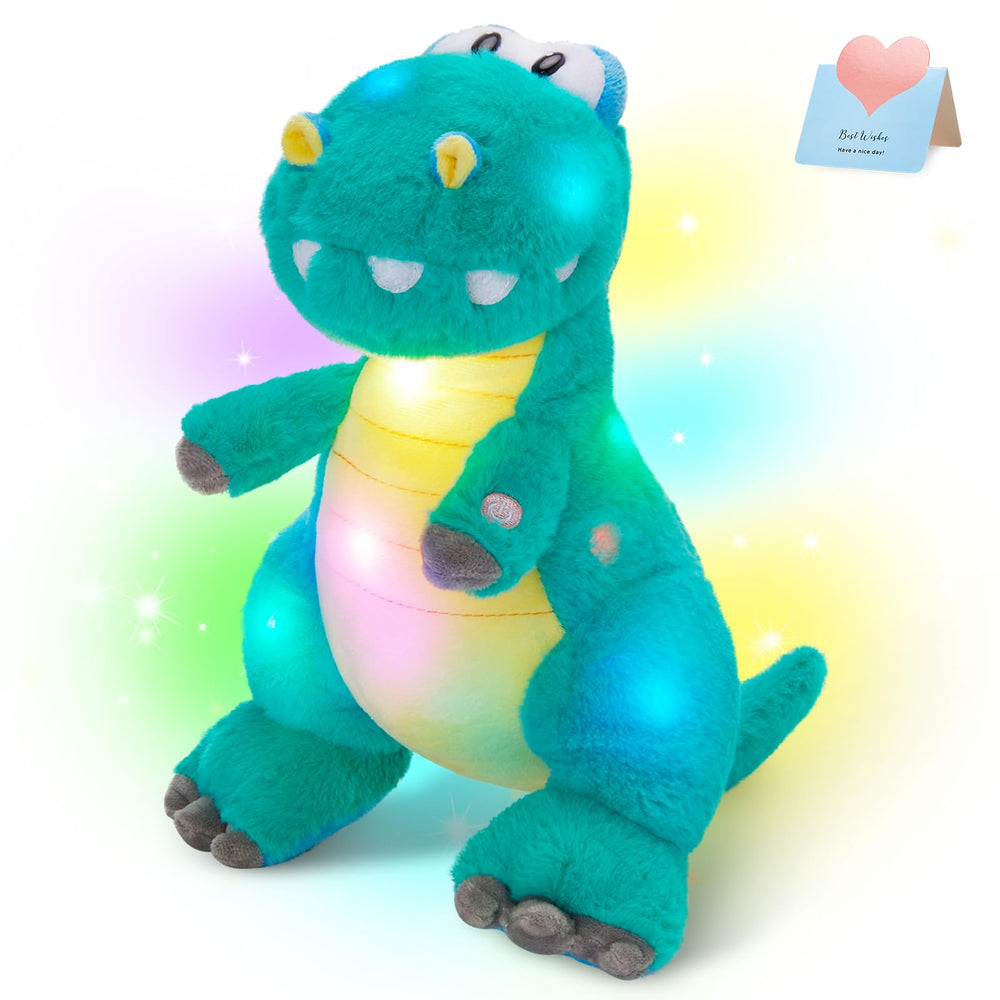 Houwsbaby glowing dinosaur plush face lights up bedtime with friendly eyes