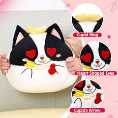 Houwsbaby halo Cupid dog pillow showcases soft plush fabric for cuddling and relaxing.