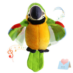 Houwsbaby green parrot plush, soft and cuddly for kids.