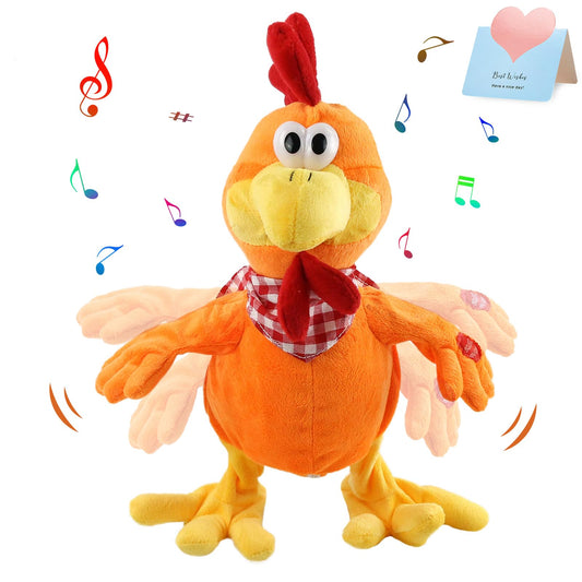 Houwsbaby rooster plush walking action for active play and giggles