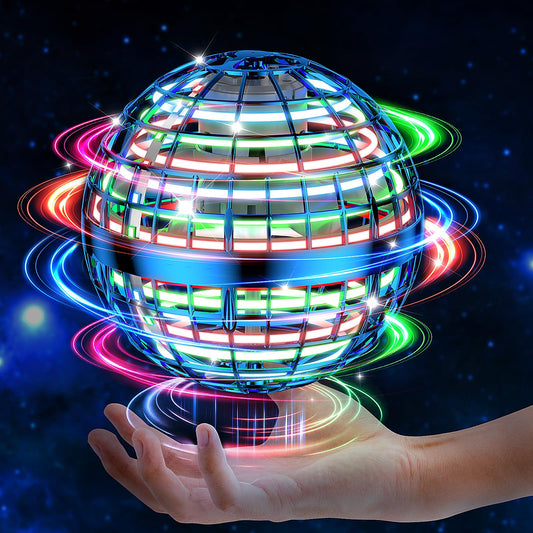 HoviSco Flying Orb Ball blue hover shows precise indoor play with hand control.