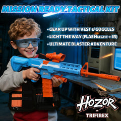 Hozor TriFireX full-tactical setup with bipod and flashlight in action