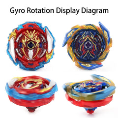Hozuumo gyro battling top side view with handle, promotes family play.