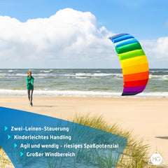HQ Kites Symphony Beach III 1.3 stunt kite flame landing on the beach