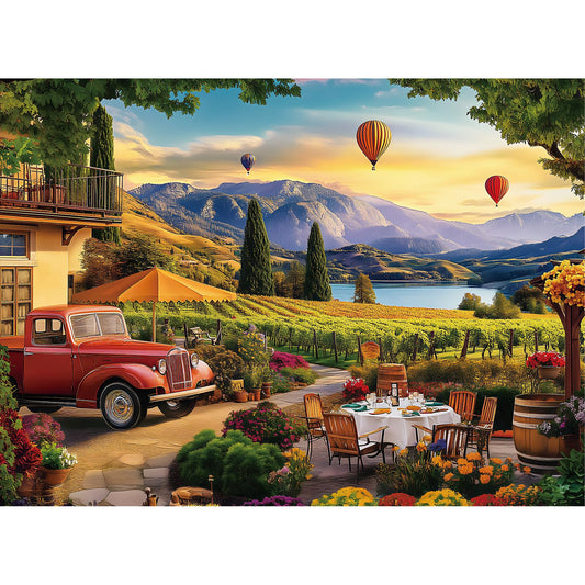 HQXXJW scenic vineyard puzzle 500pc with calm countryside scene for relaxing puzzling