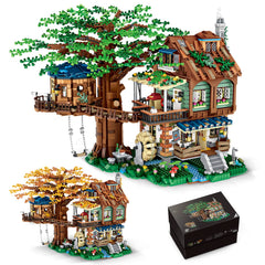 HSANHE Idea Tree House front view shows intricate brickwork for display