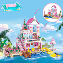 HSANHE pink girls seaside villa boat feature adds nautical fun