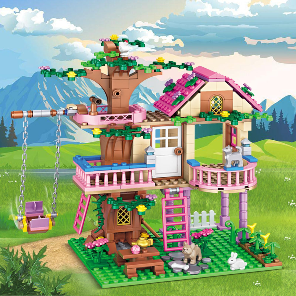 HSANHE Tree House Building Set with colorful instructions guides stress-free assembly