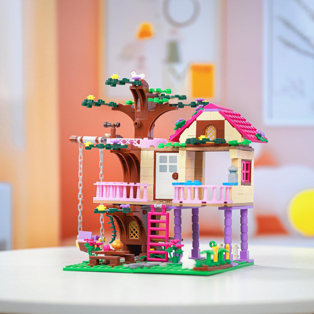 HSANHE Tree House Building Set durable structure supports repeated, durable play