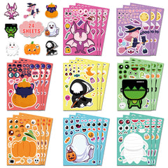 HSHFAMIIY Halloween stickers with pumpkin patterns for festive decor and crafts