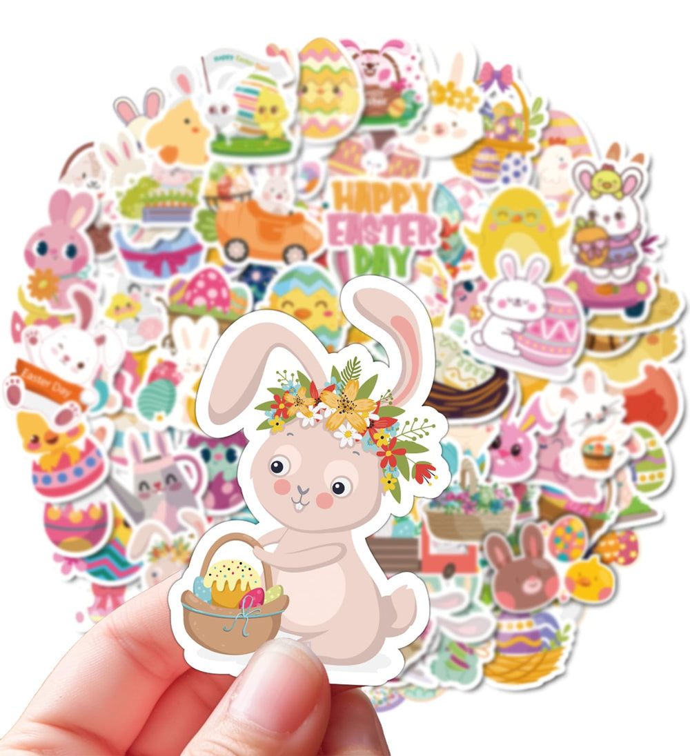 HSHFAMIIY Easter stickers eggs design perfect for basket fillers and party decor