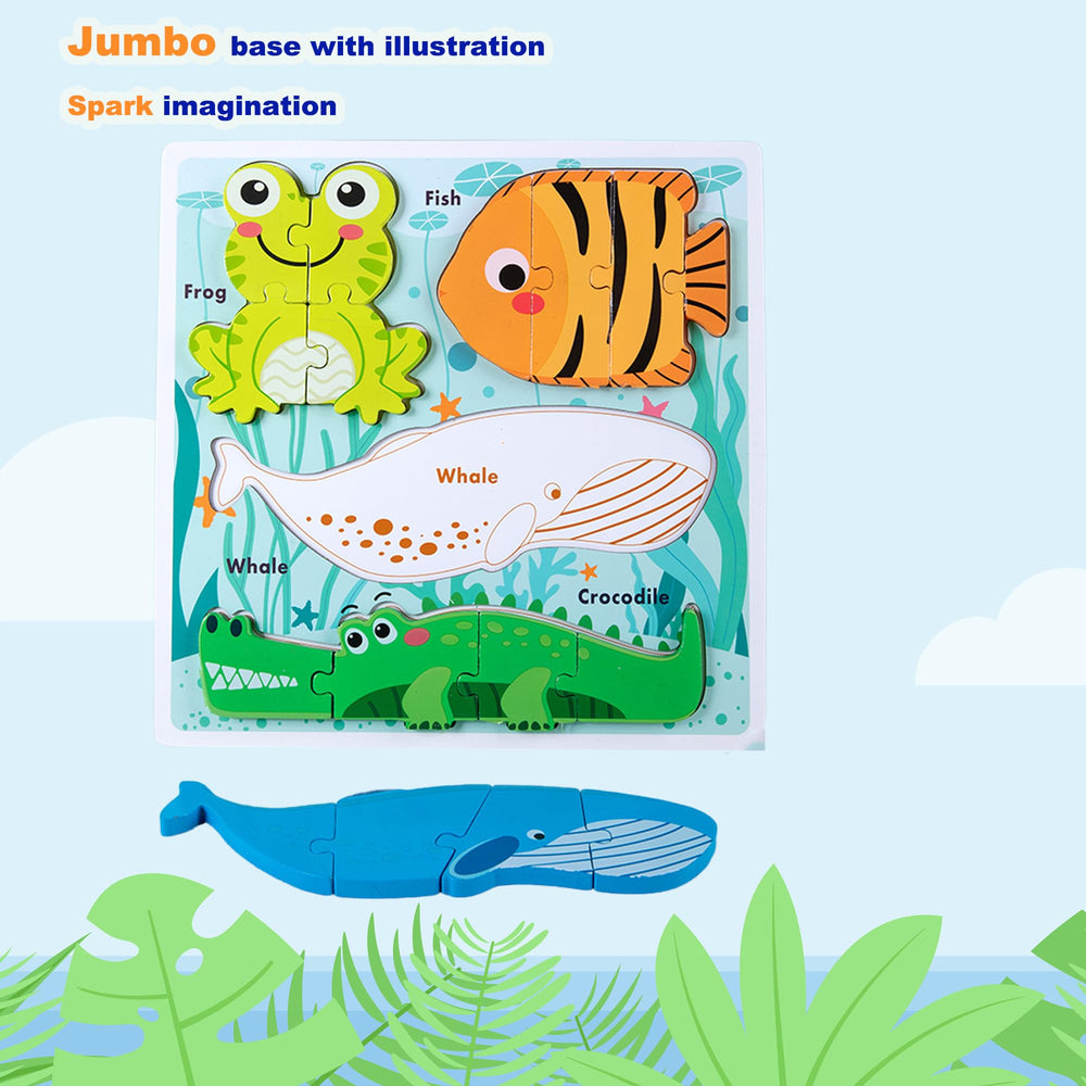 HT HONOR wooden puzzle pieces promote fine motor skills and shape recognition for little hands.