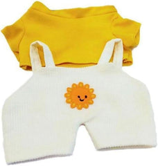 Htppzjr cartoon duck clothes in white and yellow, a cozy plush outfit for stuffed toys.