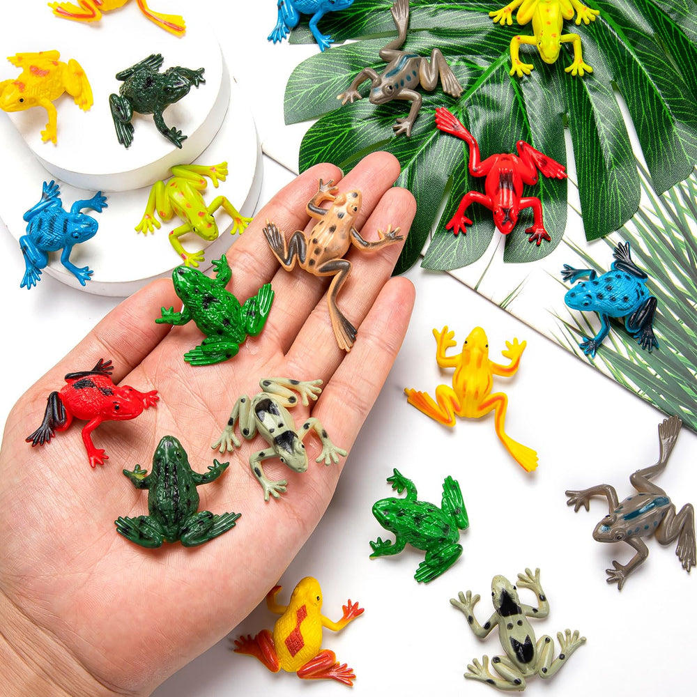 HTZNHXT mini frog figurines for educational play and sensory bins