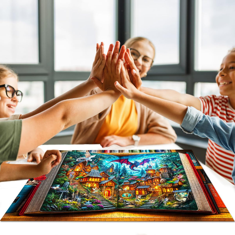 HUADADA The Magic Book of Fairy Tales 1000-piece puzzle makes a thoughtful gift for loved ones