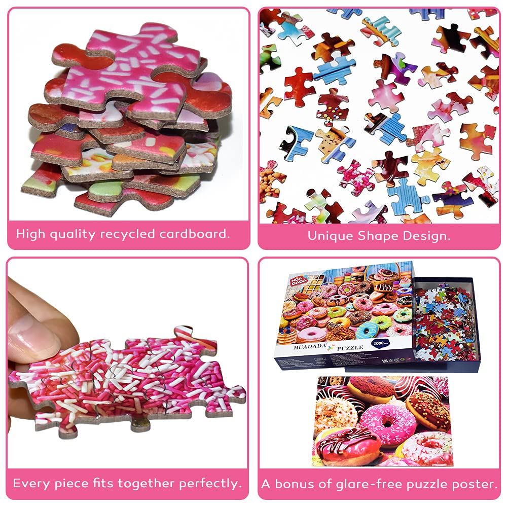 HUADADA donuts puzzle back-letters guide quadrant placement