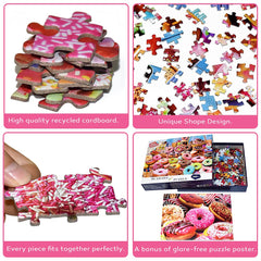HUADADA donuts puzzle back-letters guide quadrant placement