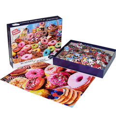 HUADADA donuts puzzle recycled cardboard for durability
