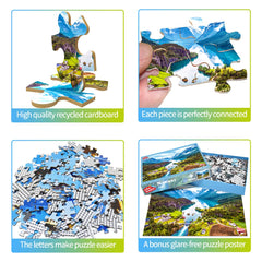 HUADADA Geiranger Fjord puzzle pieces laid flat for easy fitting