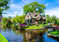 HUADADA Giethoorn Village 1000-piece puzzle ready for framing and display