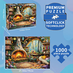 HUADADA 1000-piece puzzle: detailed illustration enhances focus during assembly.