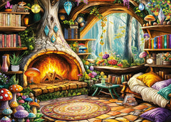 HUADADA 1000-piece puzzle of forest fairy tale tree hollow; ideal for family puzzle night.