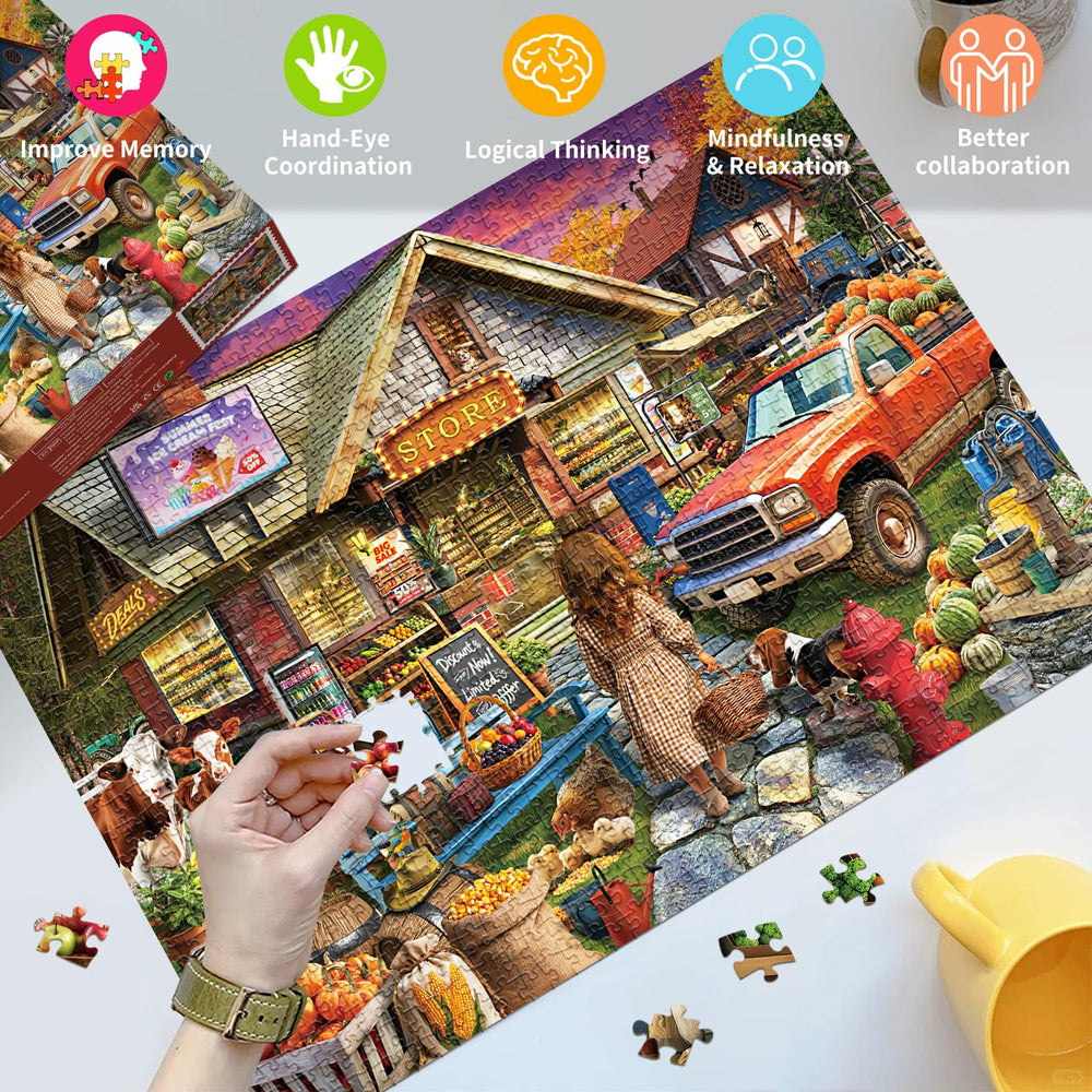 HUADADA 1000-piece poster inside helps layout and speed up completion.