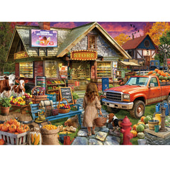 HUADADA 1000-piece village shop scene puzzle for relaxing evenings.