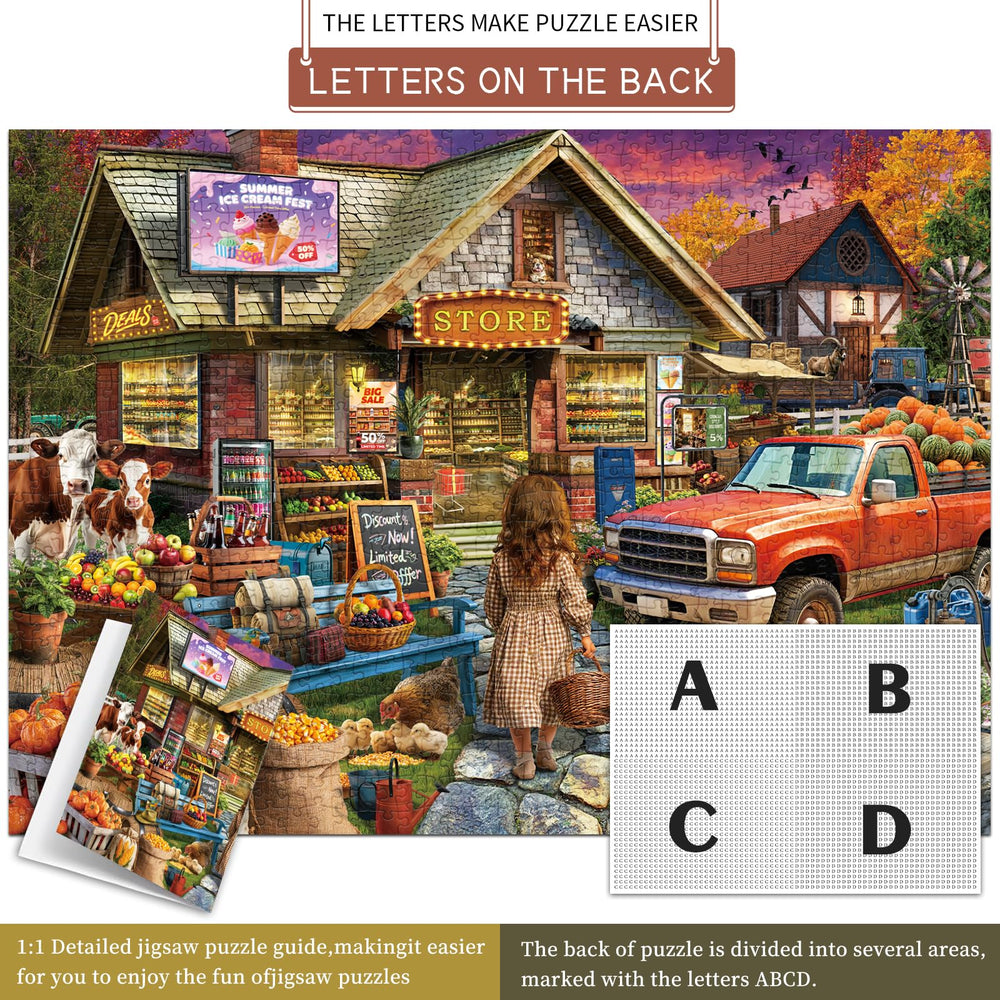 HUADADA puzzle packaging box shows 1000-piece set, ideal for gifting.