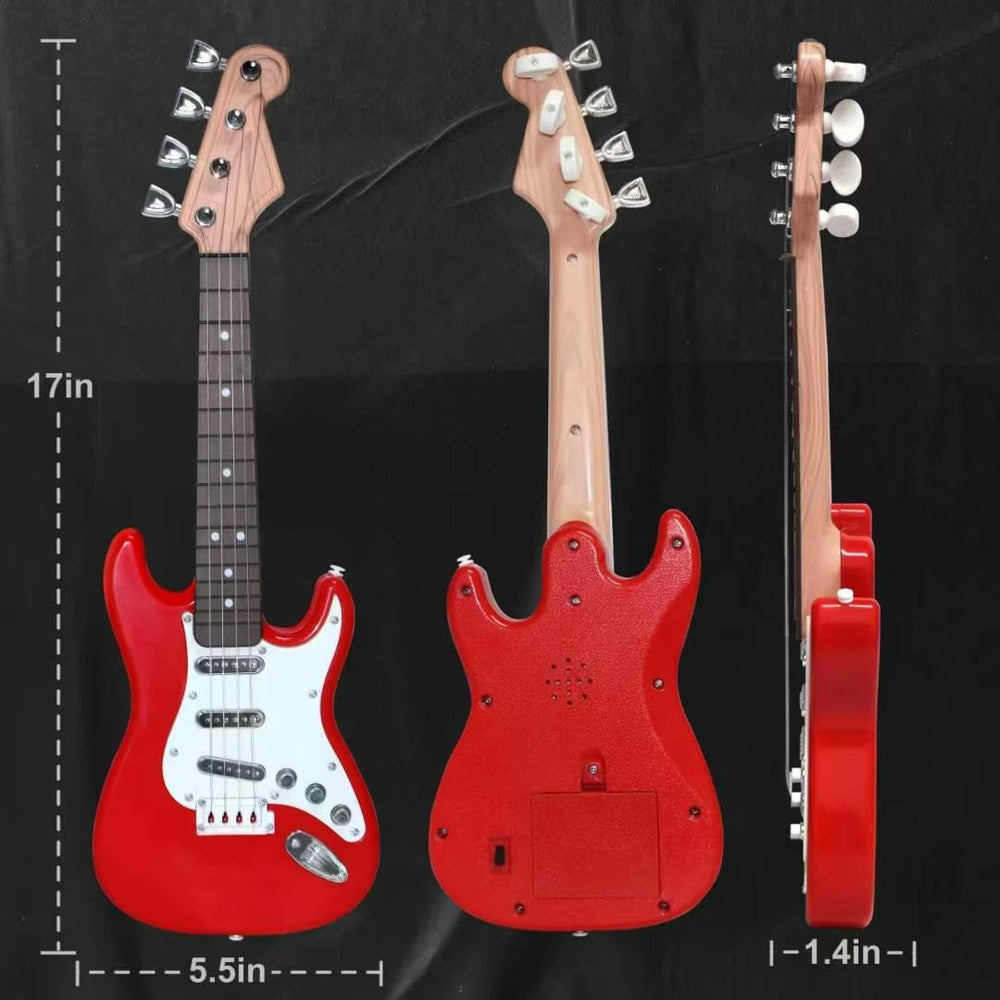 Huang Cheng Toys kid hands playing mini guitar showcases beginner-friendly learning opportunities