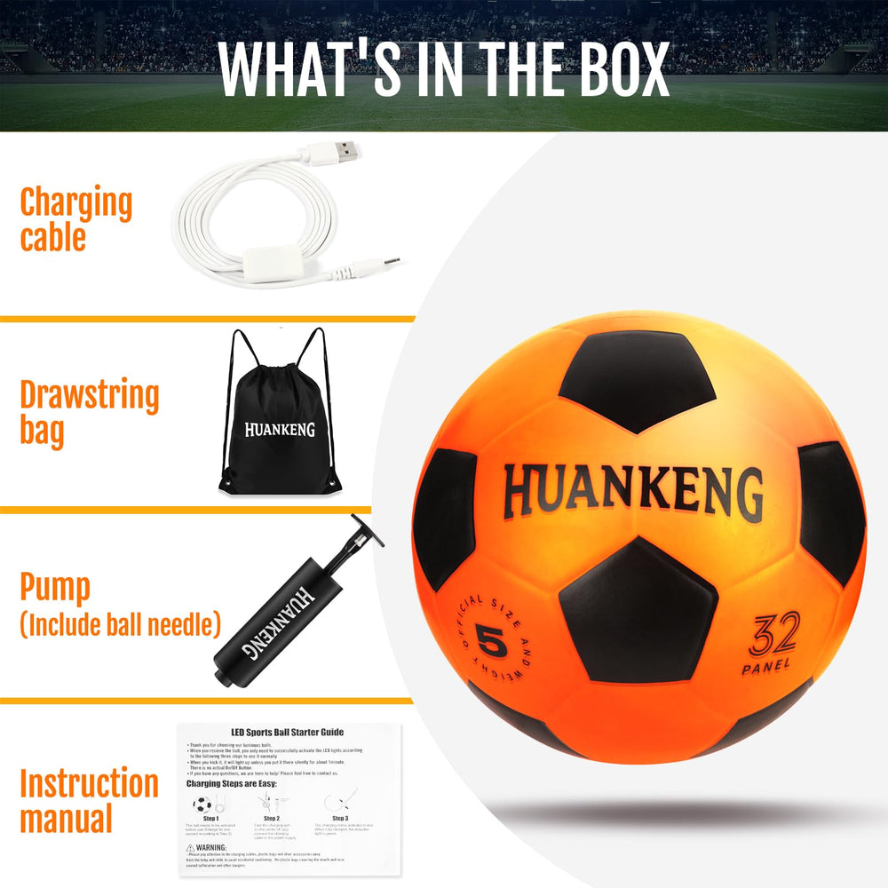 HuanKeng glow ball made from durable rubber for outdoor durability