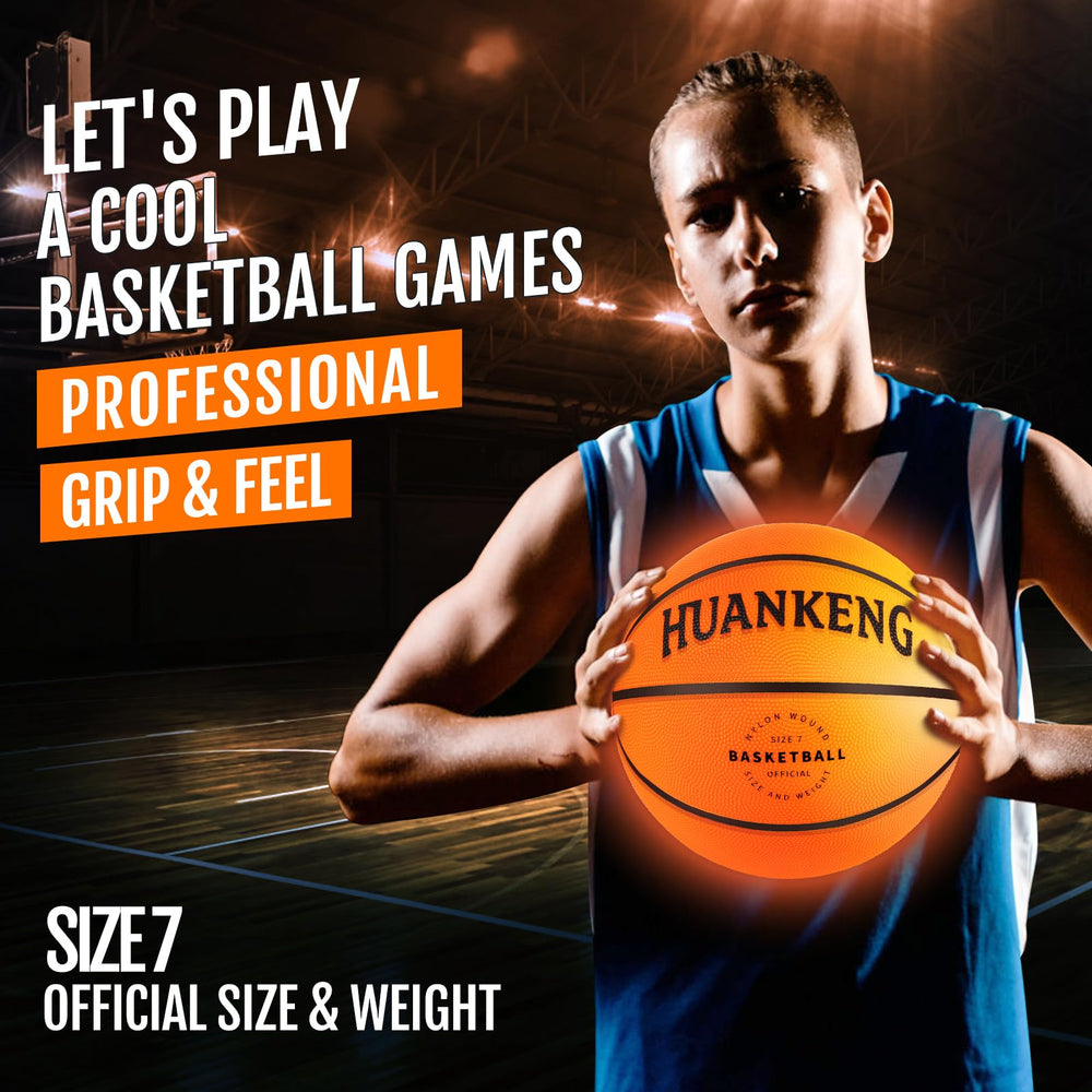 HuanKeng glow basketball touch activated glow for visibility after dark