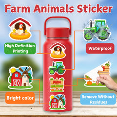 HUBACHTEM chicken stickers in bright colors, great for school crafts and backpacks.