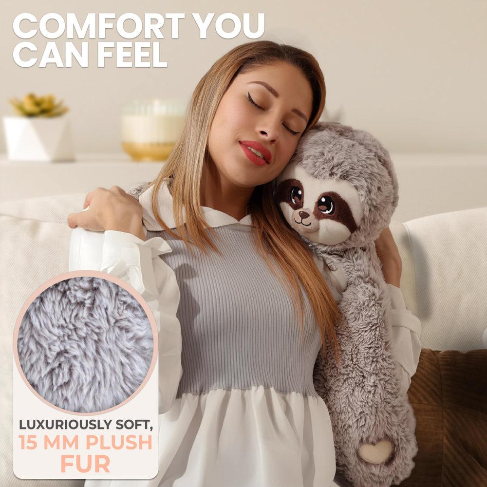 Clay stones inside Marshmallow Sloth provide a comfortable weighted feel