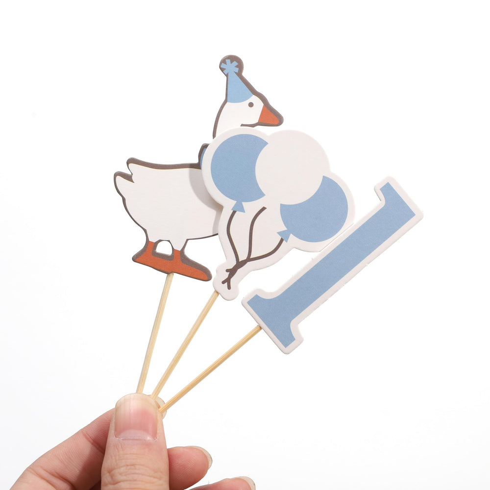 HUHJRUAR Baby girl or boy birthday flags elevate party setup.