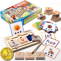 Hulats CVC Word Magic letter tiles for tactile phonics practice and word building.