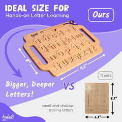 Hulats tracing board showing direction arrows guiding early writing practice.