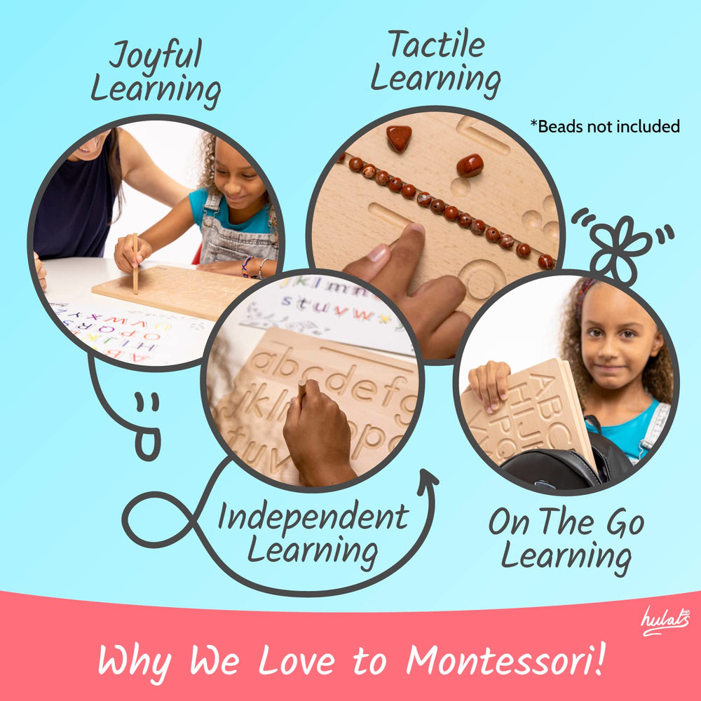 Hulats Learn to Write tracing board in homeschool setup for practice